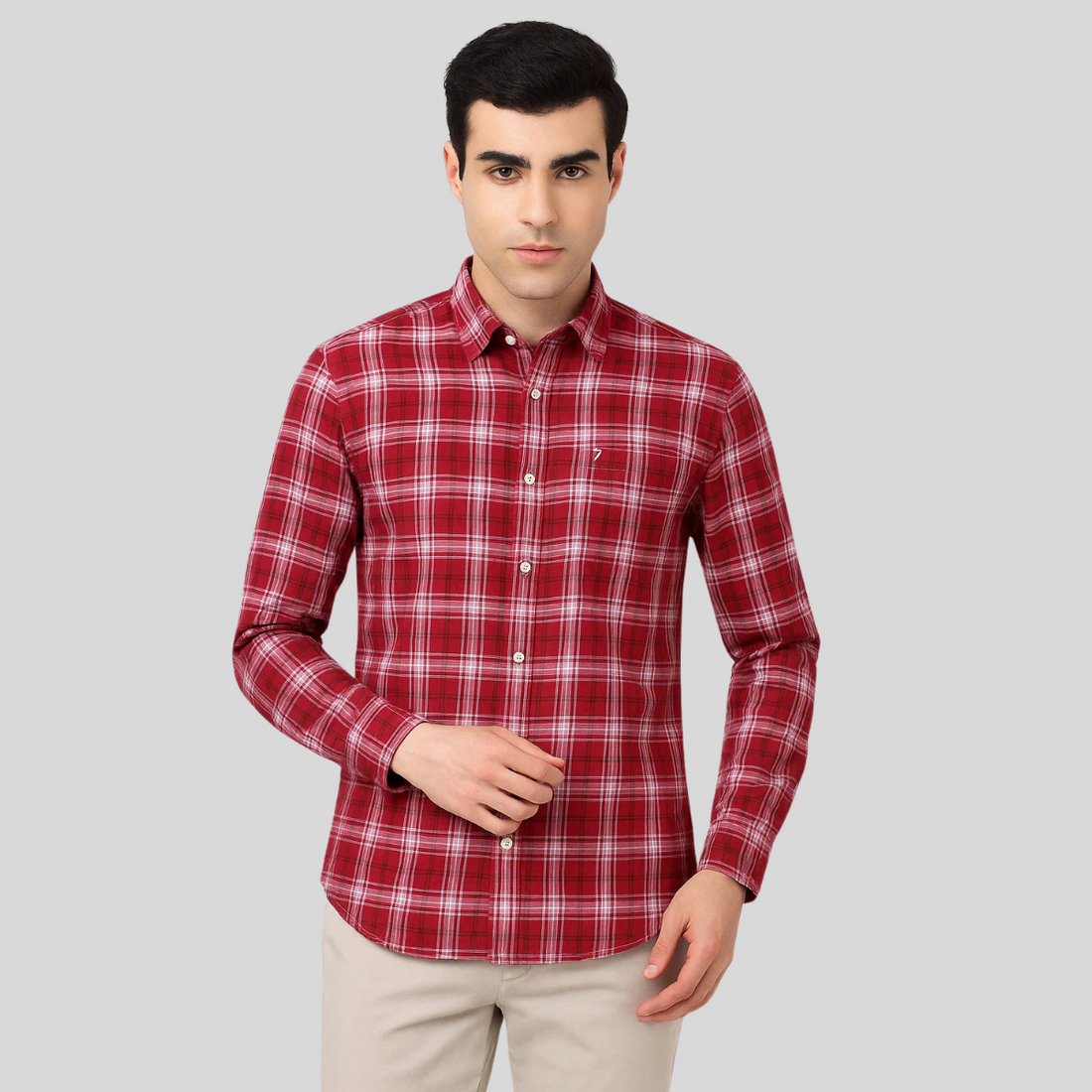 Cotton Checkered Shirt A-1419 - Stylish and Comfortable Cotton Checkered Shirt