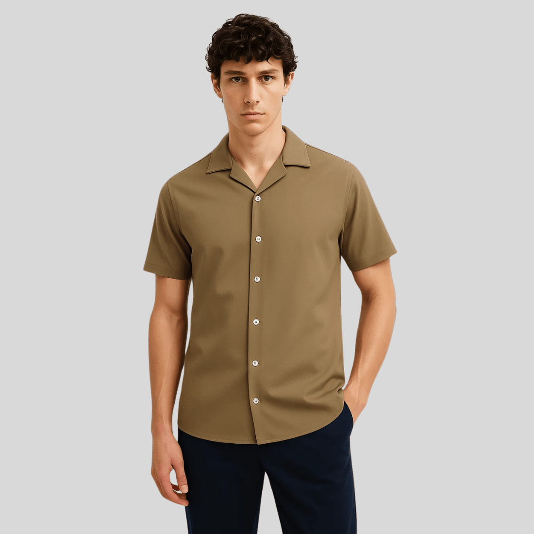 Bubble Fabric Half Sleeves Shirt (Lt-46-A-3551)