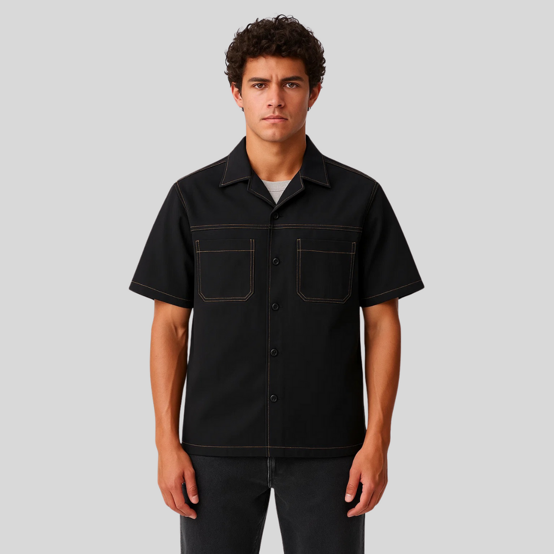Cuban Collar Jacquard Shirt (LT-144-A-3456)