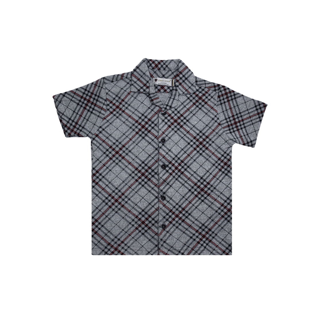 Boys Striped Cuban Collar Dry-Fit Shirt A-1934 - LEMON DENIM