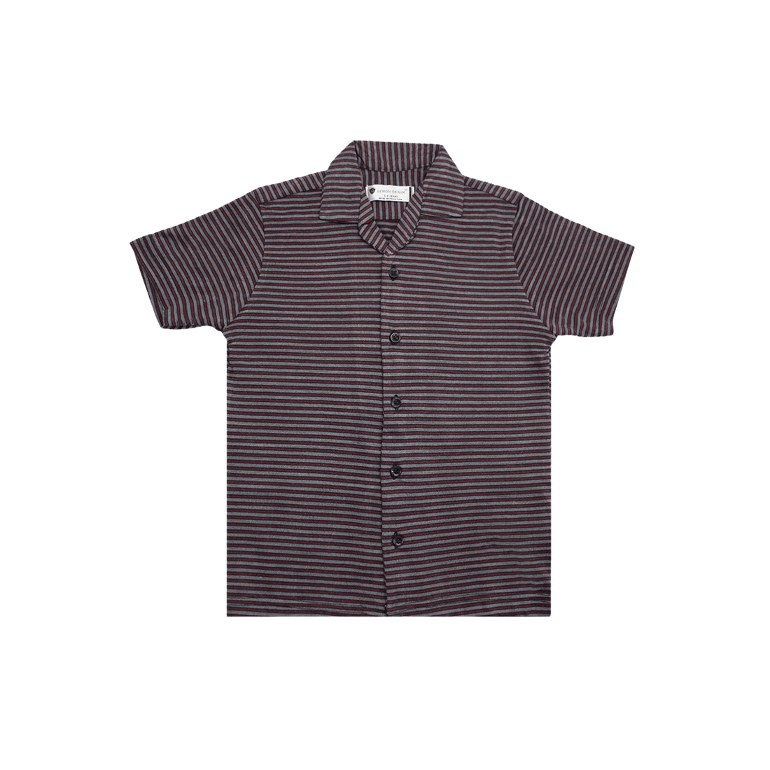 Boys Striped Cuban Collar Dry-Fit Shirt A-1934 - LEMON DENIM