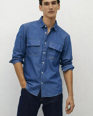 Denim Double Flap Pocket Shirt (A-3903)