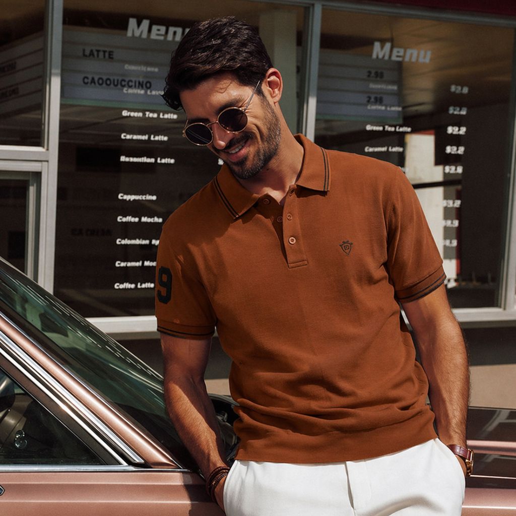 Copper Brown Lemon Denim Polos (A-4308)