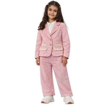 Light Pink Girls Coat Pant (A-4078)