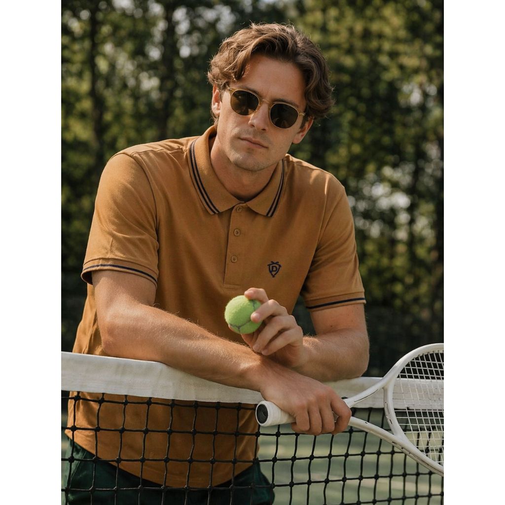 Mustard Lemon Denim Premium Polo (A-4308)