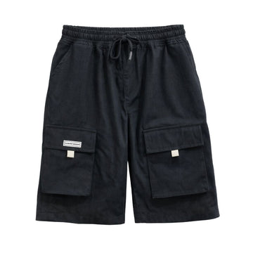 Black Self Texture Loose Fit Short (A-3618)