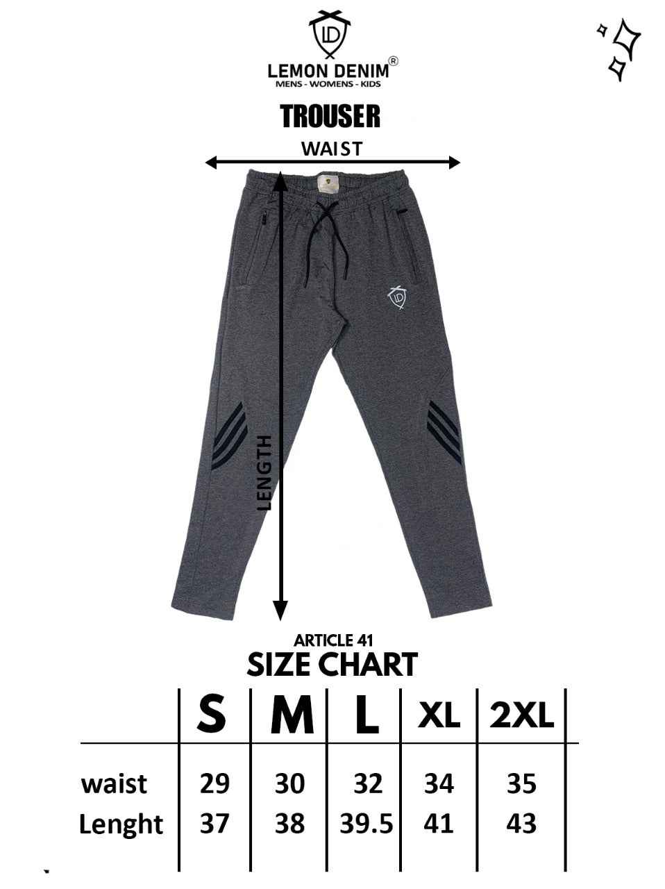 Grey Stretchable Trousers (A-1377)