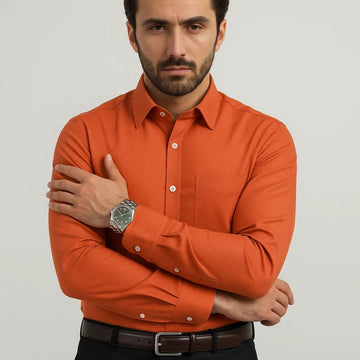 Lite Orange Self Lining Shirt (A-2832)