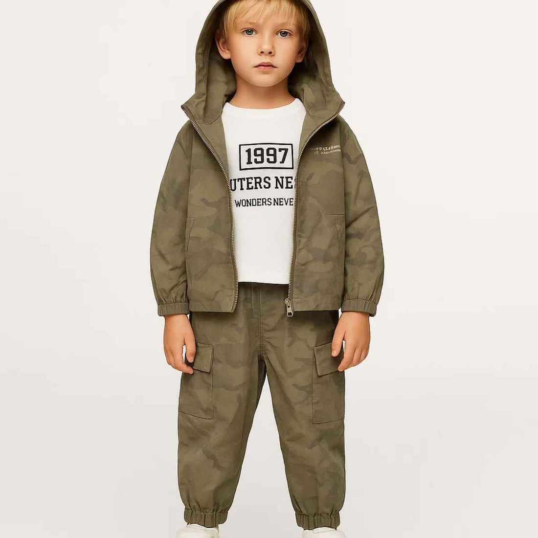Boys Camouflage Green Track Suit (A-3709)