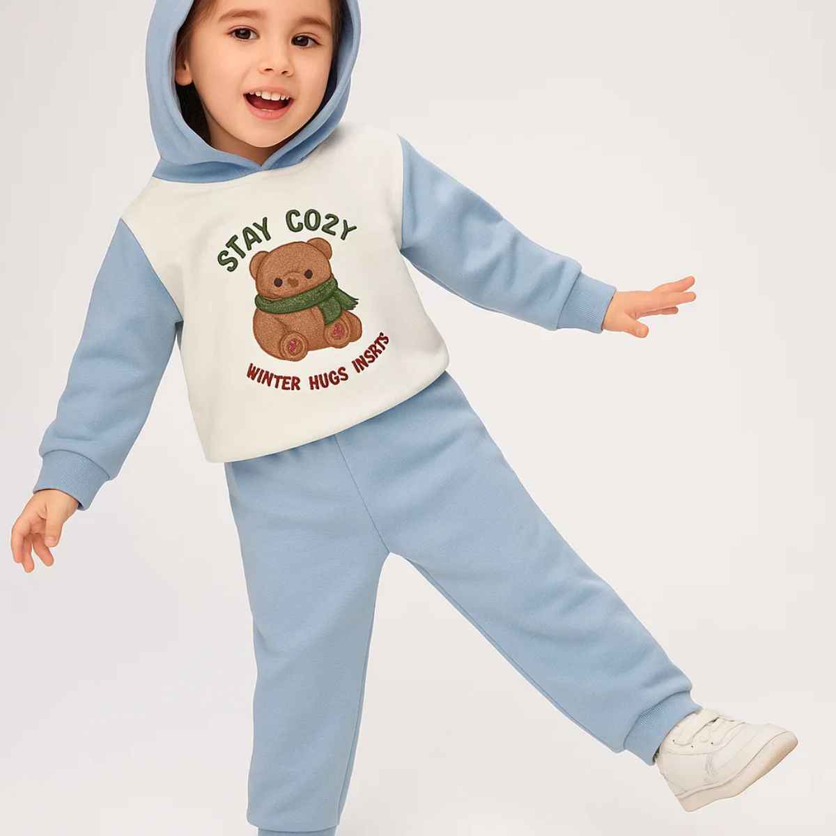 Teddy Bear Embossed Sweat Shirt Hoodies (A-3857)