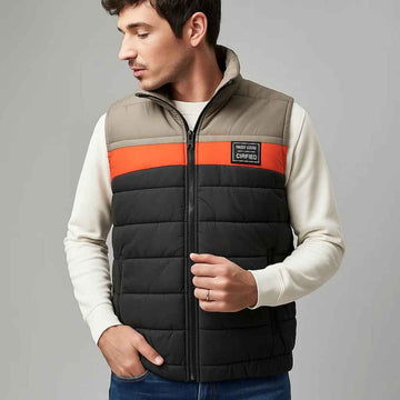 Sleeveless Multi color Combo Puffer Jacket (A-2098)