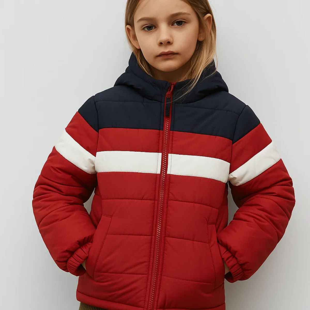 Girls 2 Color Combo Puffer Jacket (A-2102)