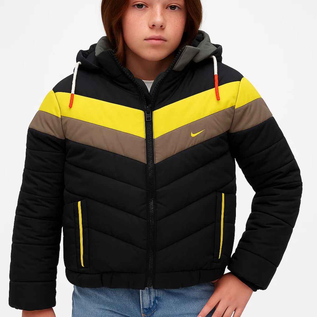 Girls Black Color Puffer Jacket (A-2503)