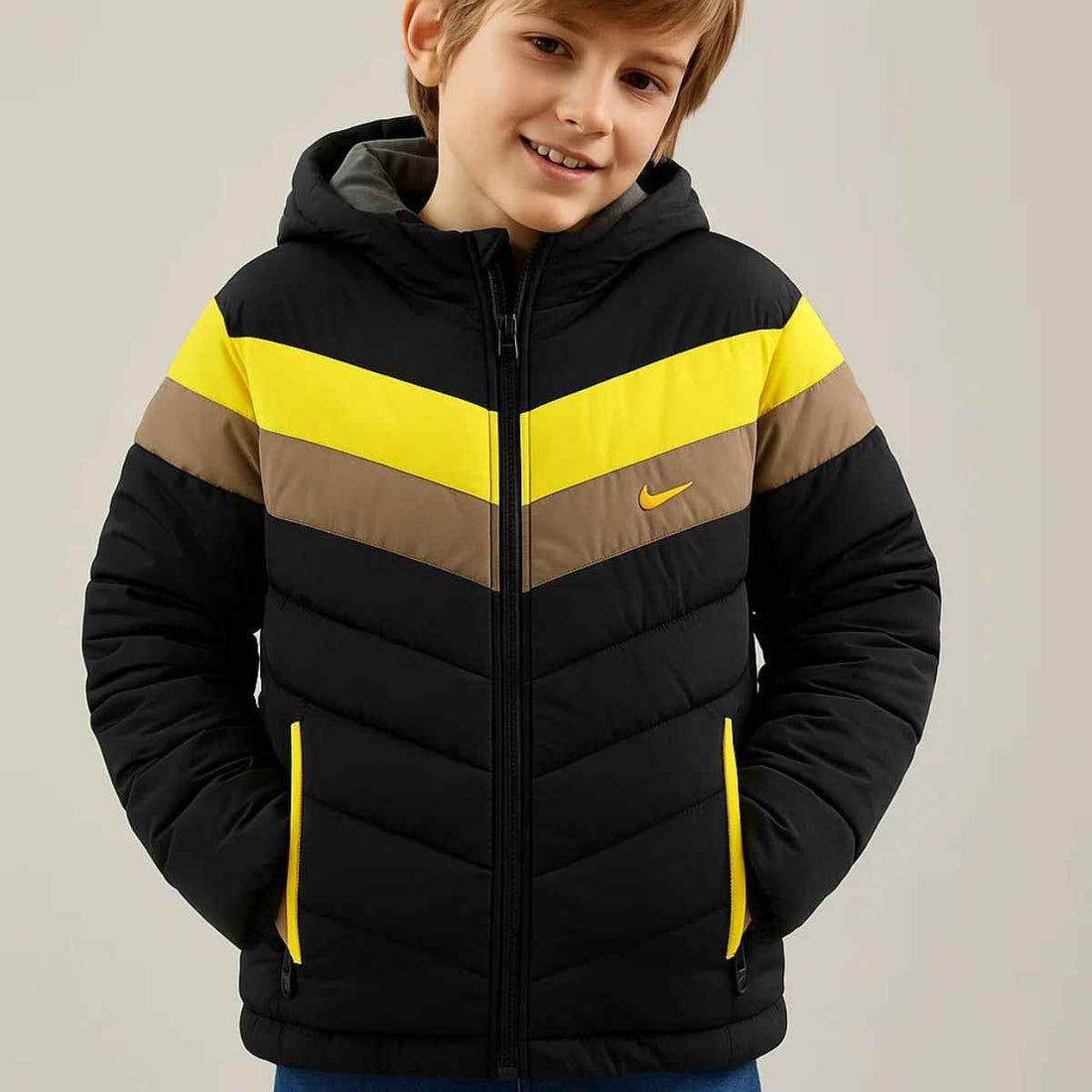 Boys Black Color Puffer Jacket (A-2503)