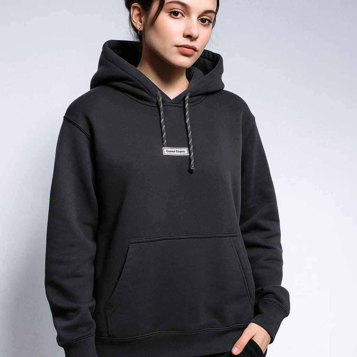 Black Color Fleece Hoodies (A-2733)