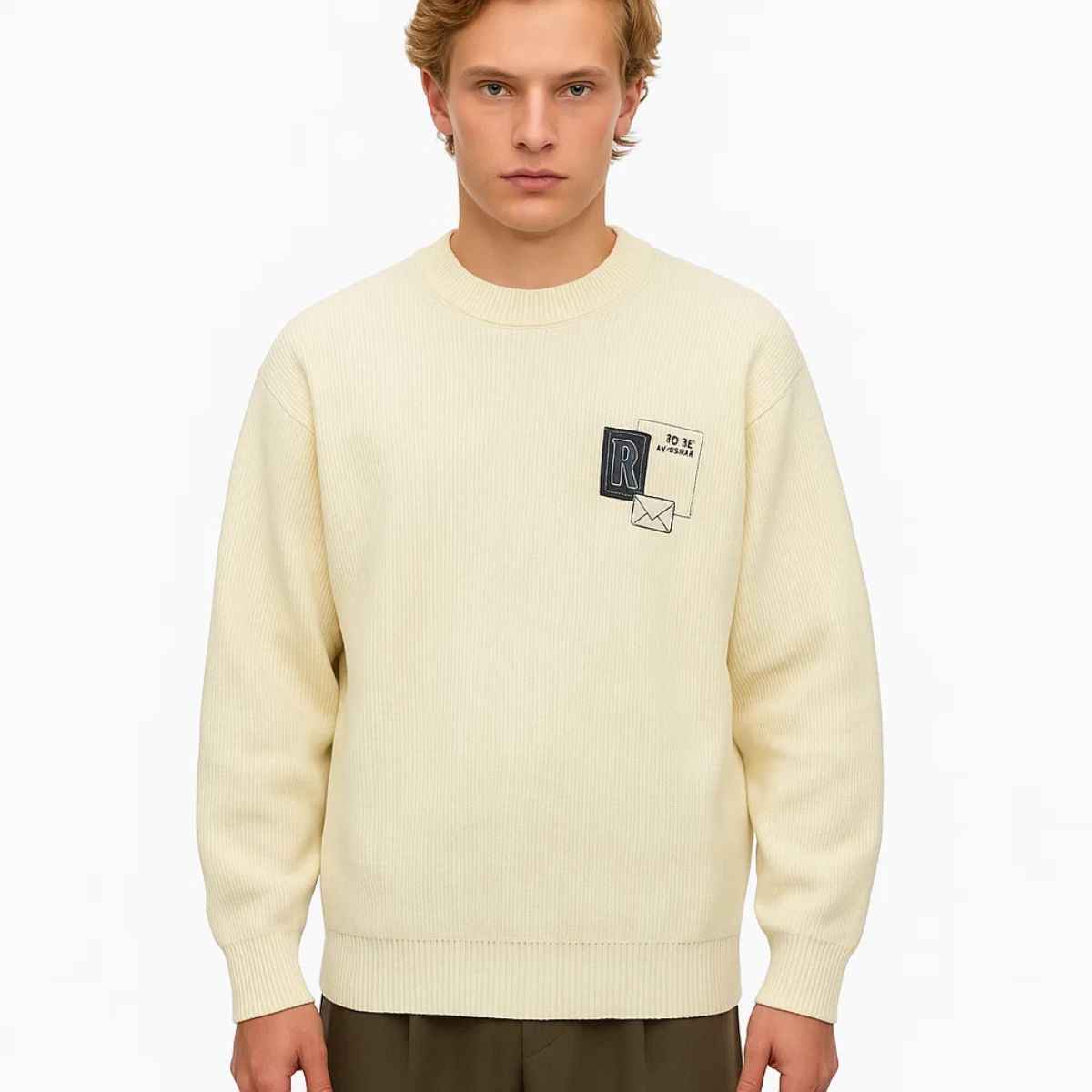 Oversize Round Neck Fone Color Sweat shirt (A-2548)