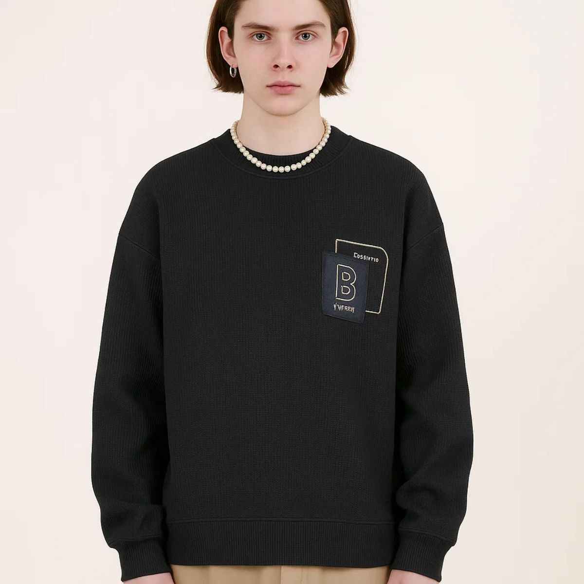 Women's Thermal Lining Black Sweat Shirt (A2588)