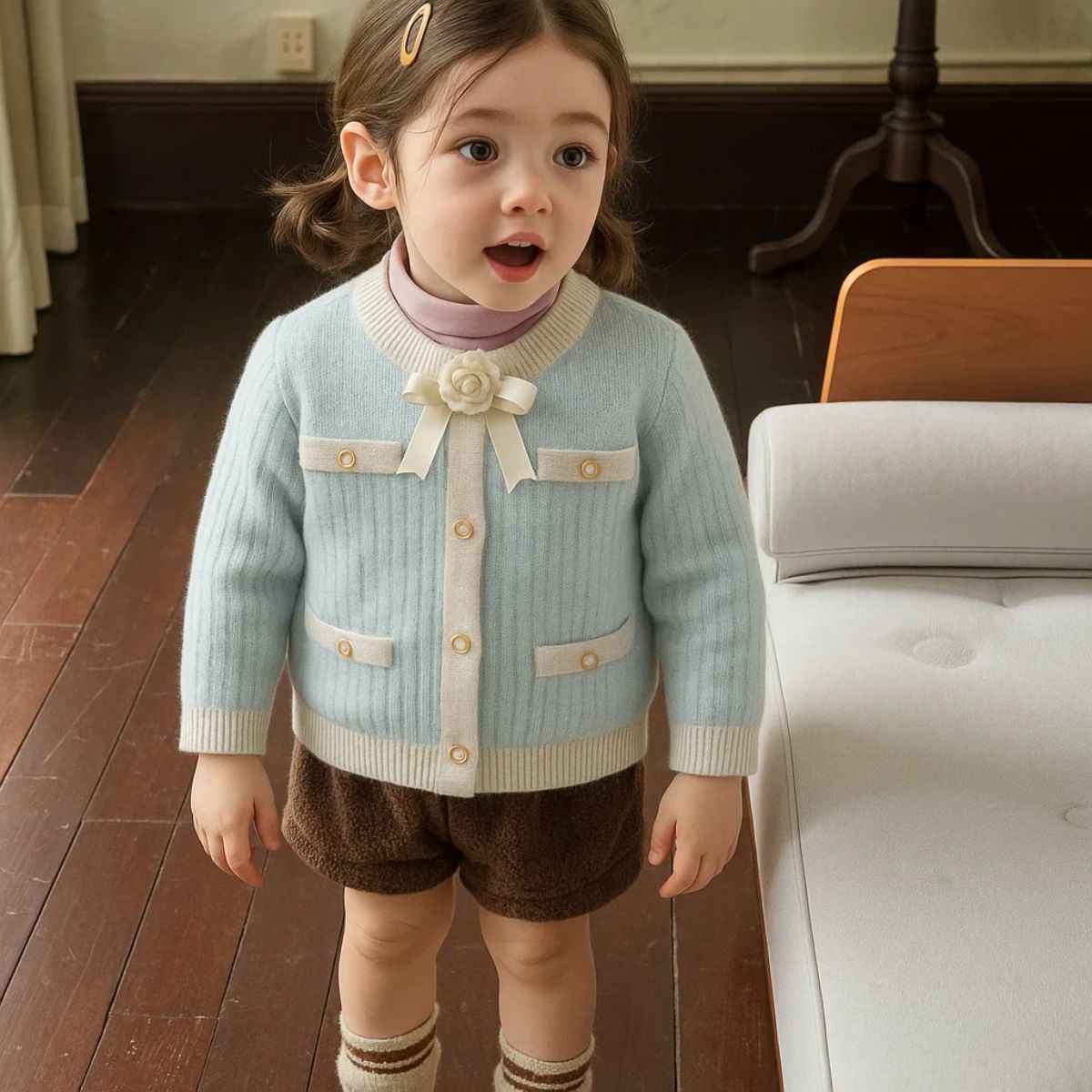 Girl Round Neck Sweater (A-3705)