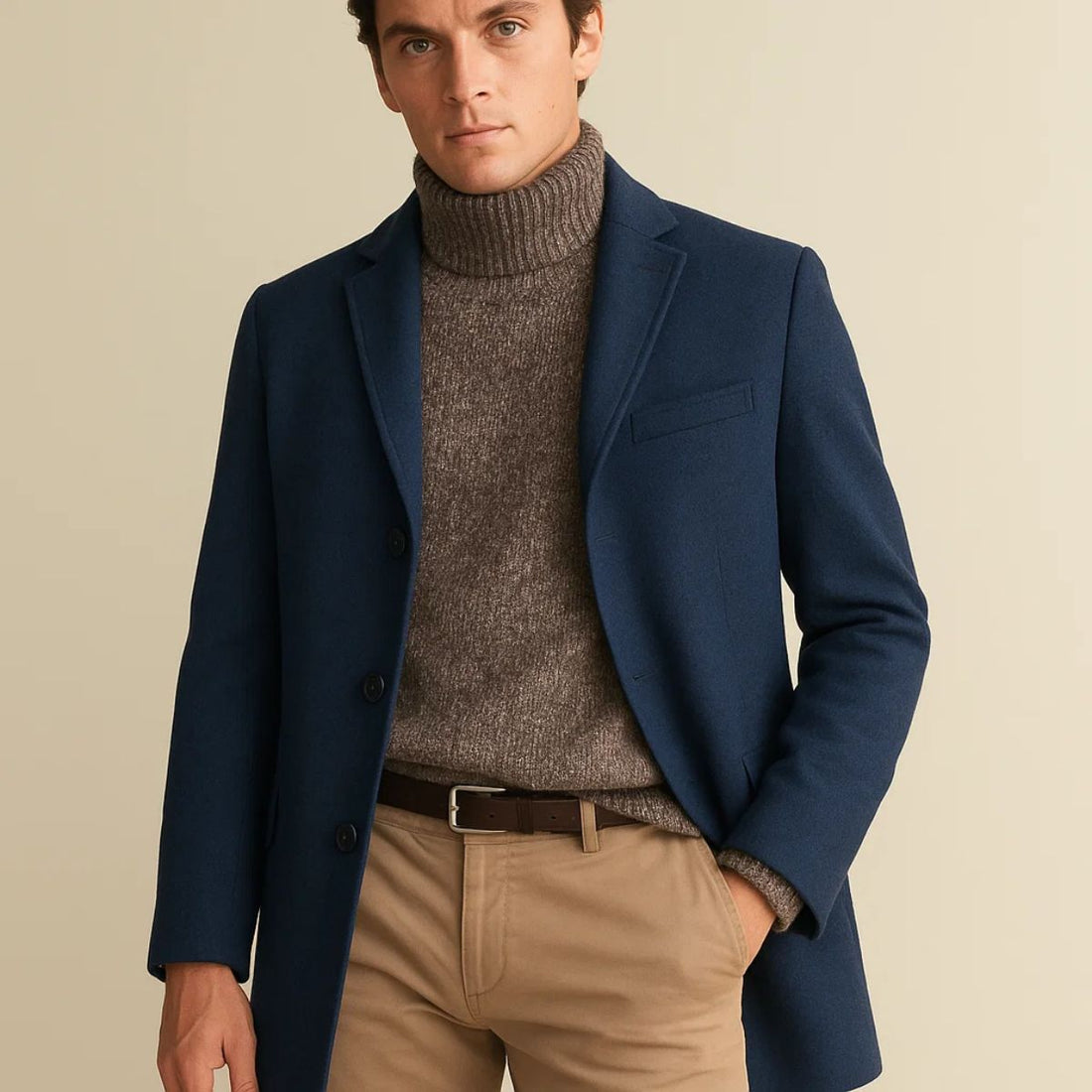 Classic Woolen Mens Over Coat (A-1176)