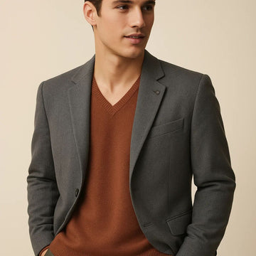 Grey Woolen Casual Winter Coat (A-1120)