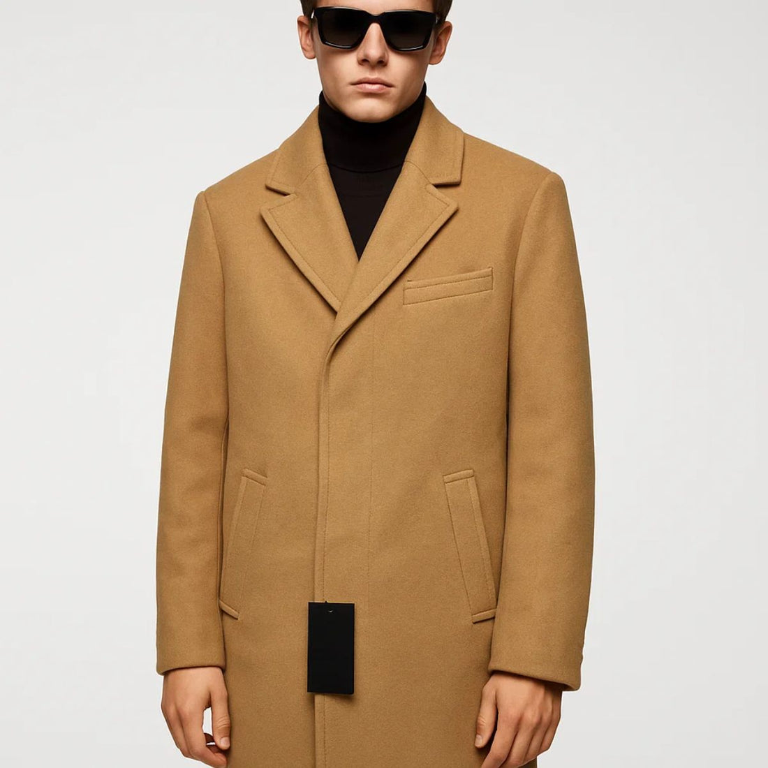 Mens Beige Color Long Coat (A-1251)
