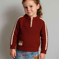 Blood Red Half Zipper Sweater For Boys & Girls (A-3688)