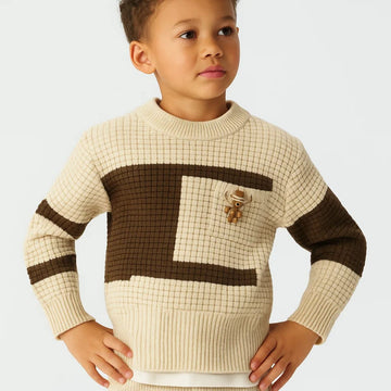 Knitted White Boys & Girls Sweater (A-3691)