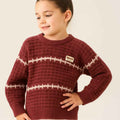 Waffle Texture Knitted Boy & Girls Sweater (A-3696)