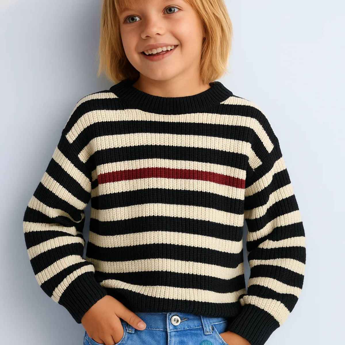 Round Neck Boys & Girls Knitted Sweater (A-3701)