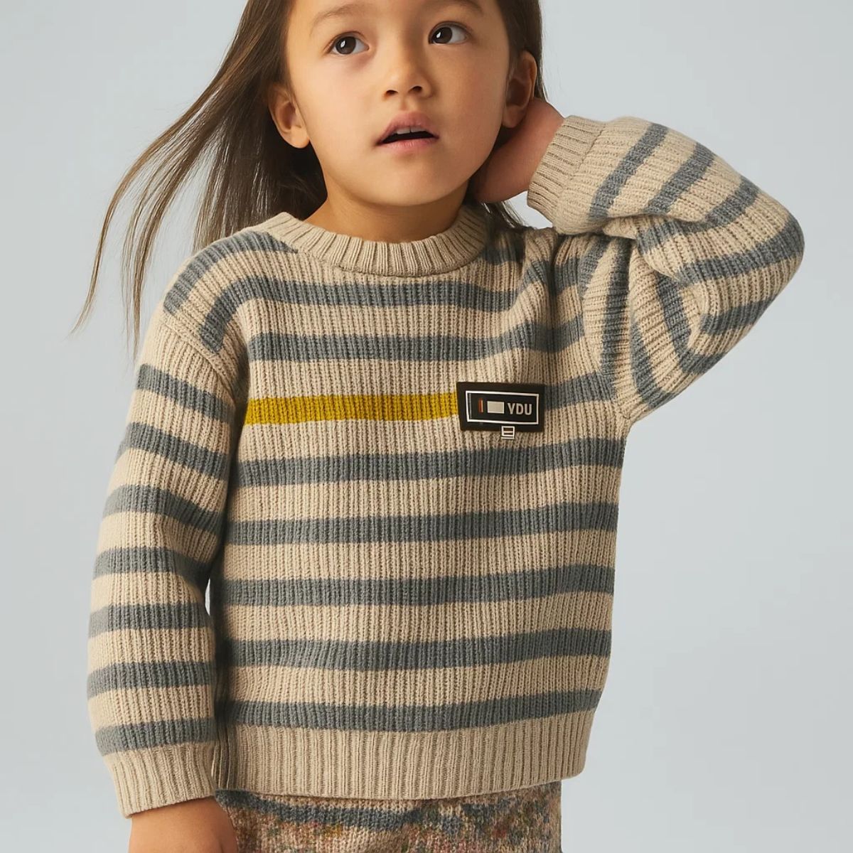 Light Grey Knitted Boys & Girls Sweater (A-3701)
