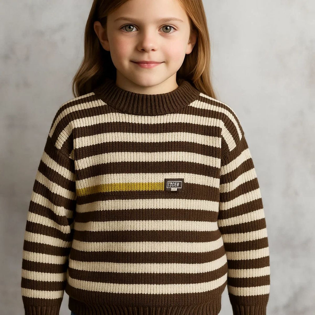 Knitted Stripes Round Neck Boys & Girls Sweater (A-3701)