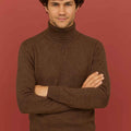 Brown Knit Self Lining High Neck (A-3649)
