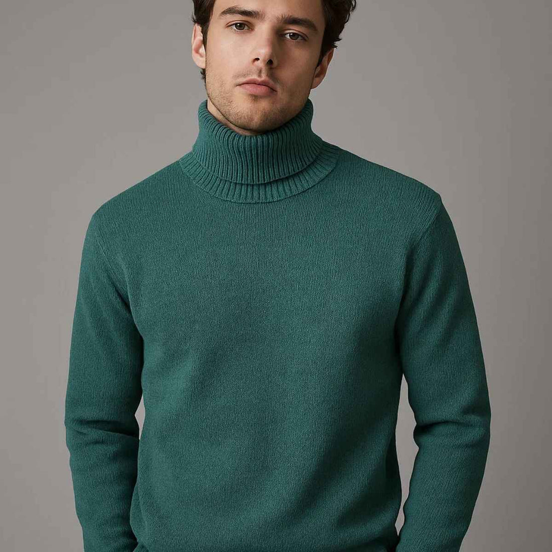 Sea Green Knit Self Lining High Neck (A-3653)