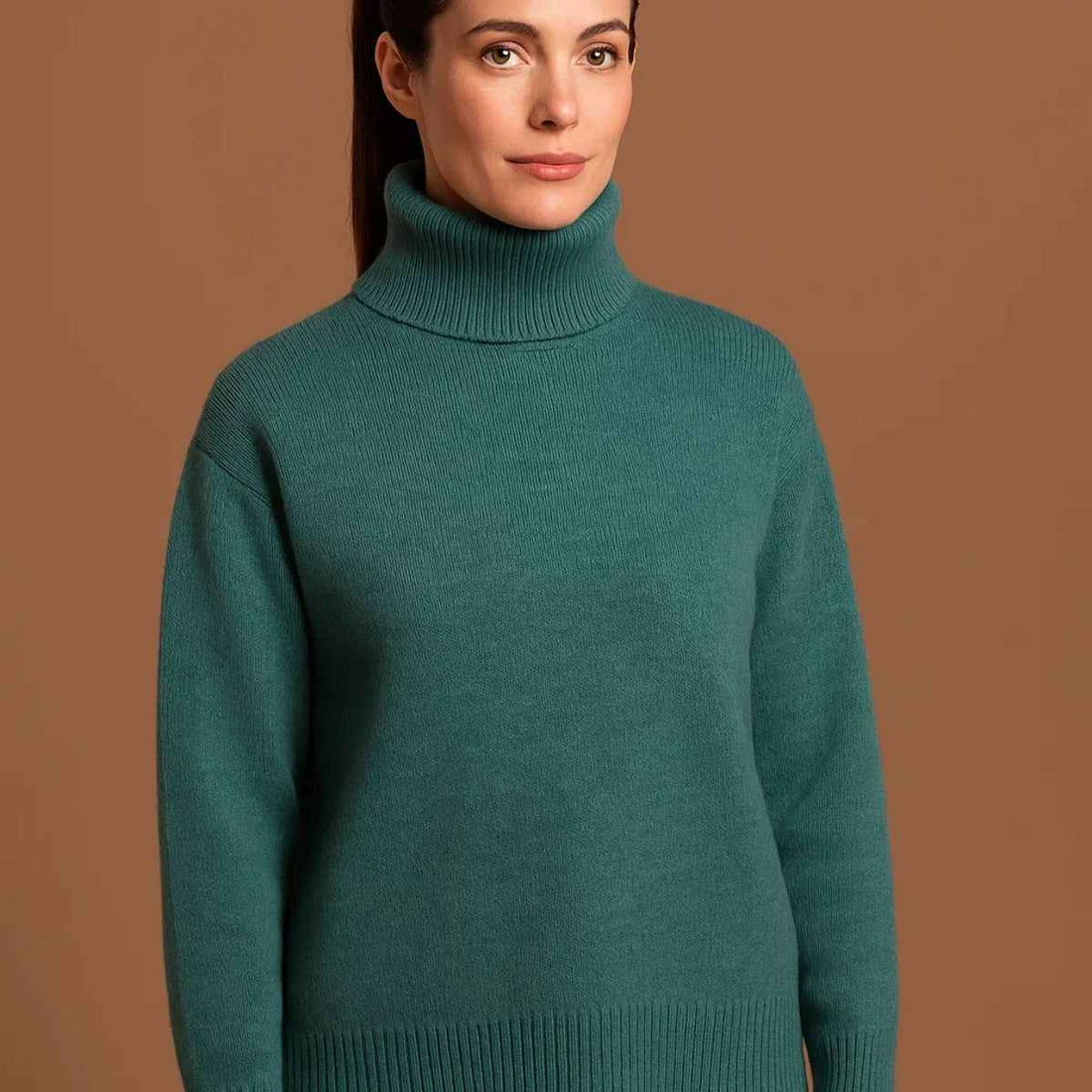 Sea Green Knit Self Lining High Neck (A-3653)