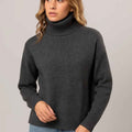 Grey Woolen Self Lining Knit High Neck (A-3647)