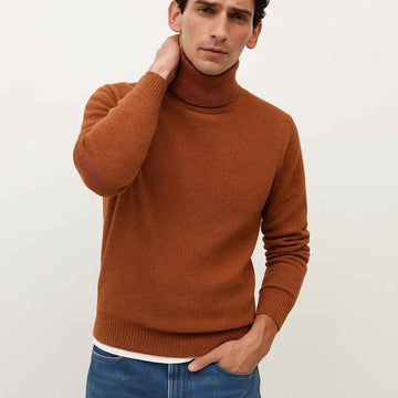 Light Orange Knit Self Lining High Neck (A-3656)