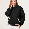 Black Waffle Texture Button Style Jacket (A-3771)