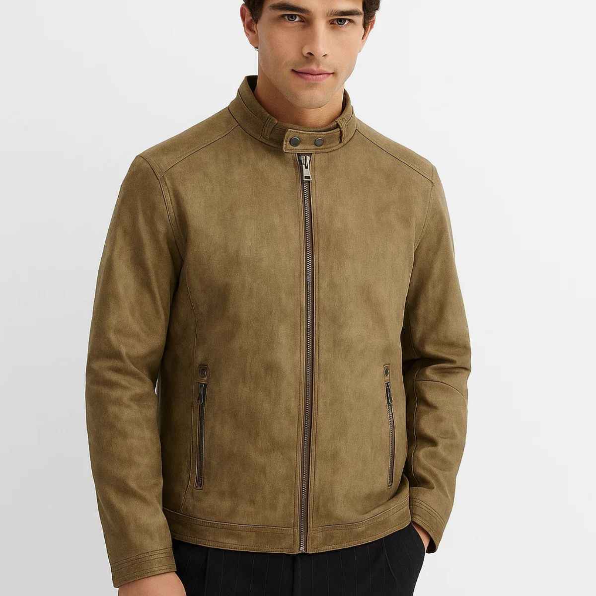 Synthetic Leather Mens Jacket (A-3783)