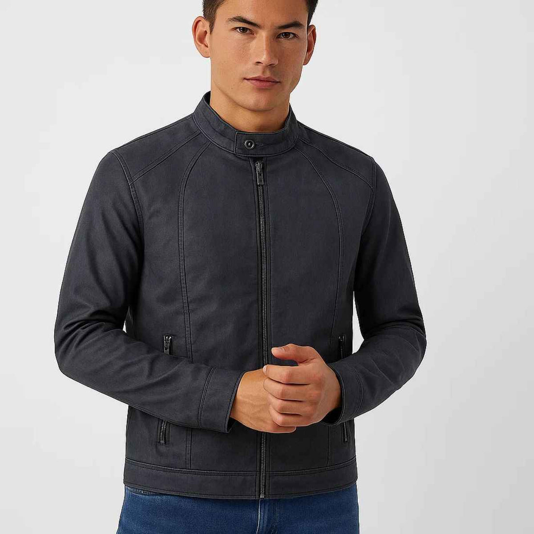 Synthetic Leather Mens Jacket (A-3783)