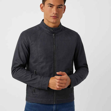 Synthetic Leather Mens Jacket (A-3783)