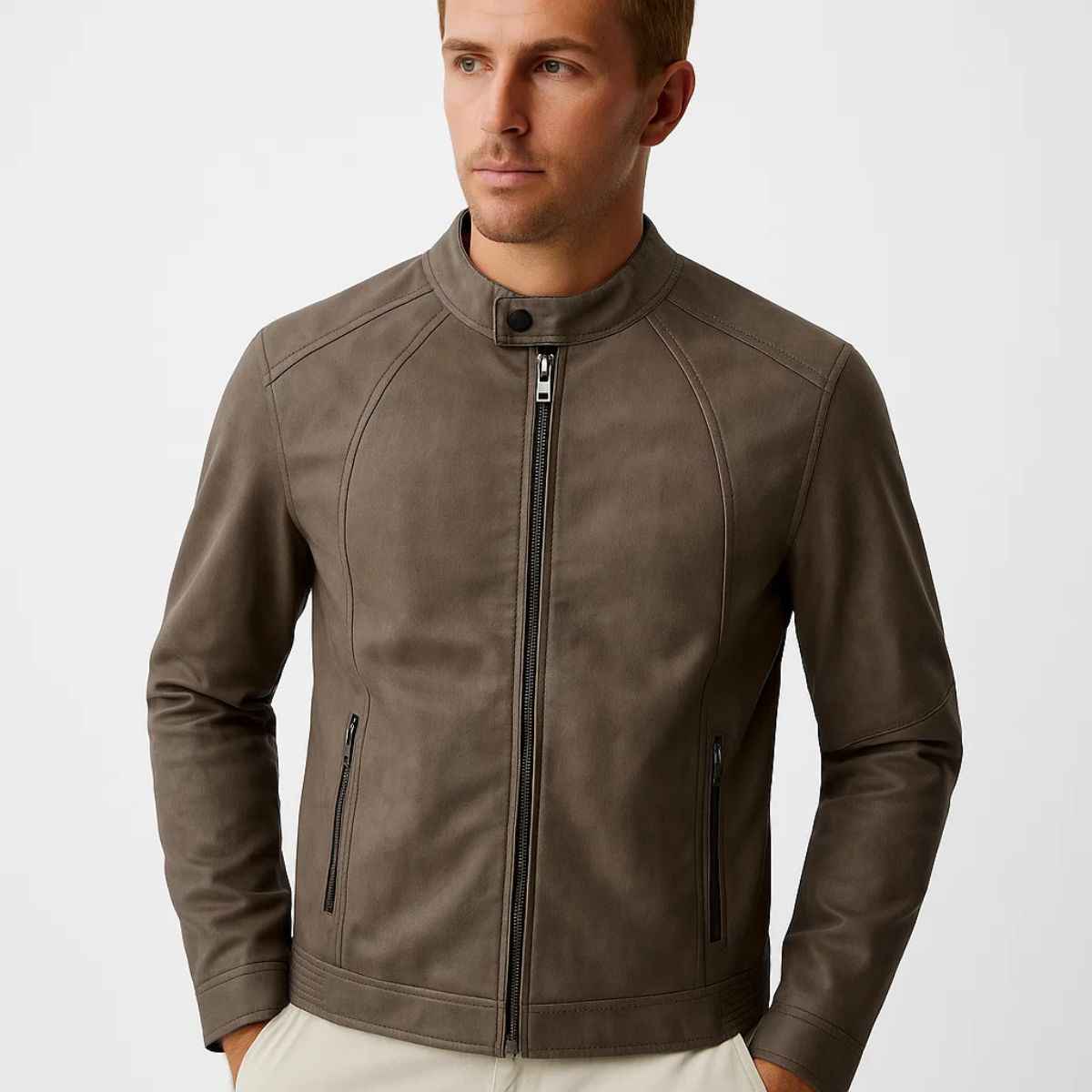 Synthetic Leather Mens Jacket (A-3783)