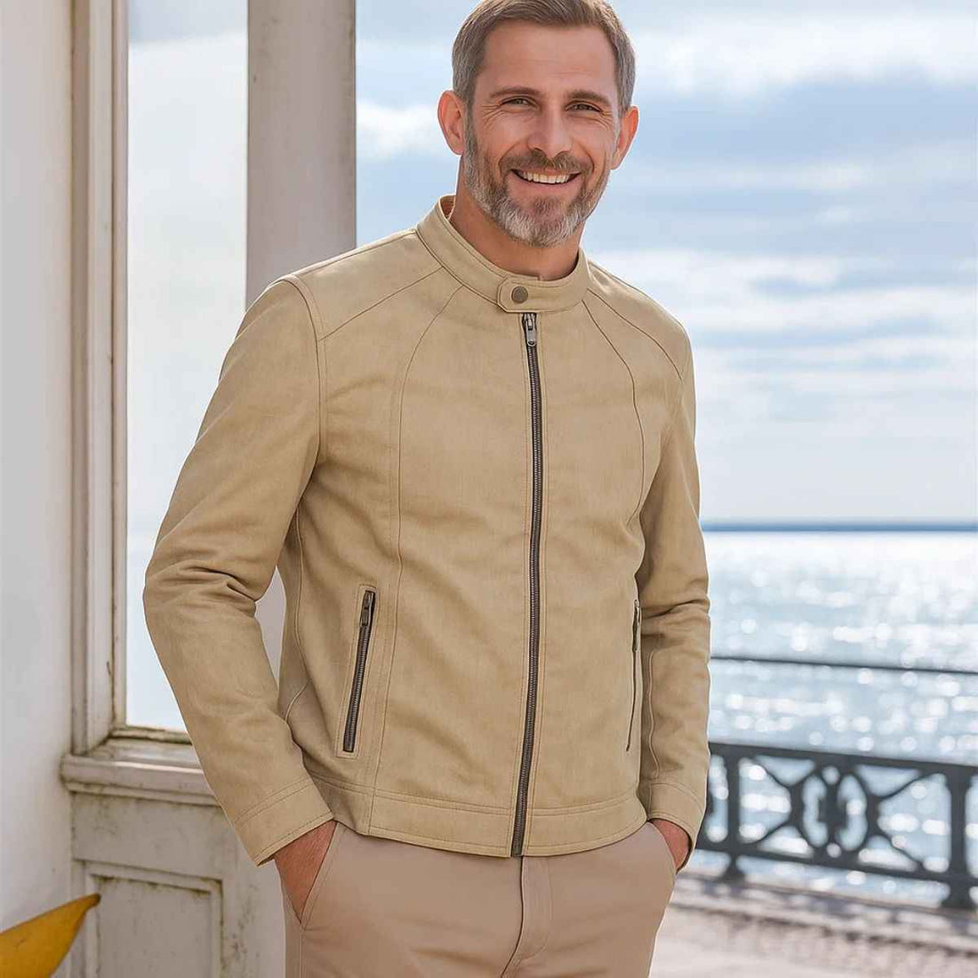 Synthetic Leather Mens Jacket (A-3783)