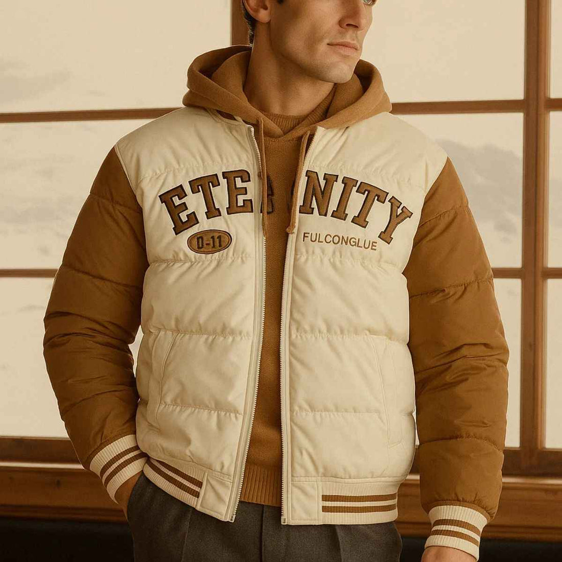 Mens Double Zipper Parachute Jacket (A-3750)