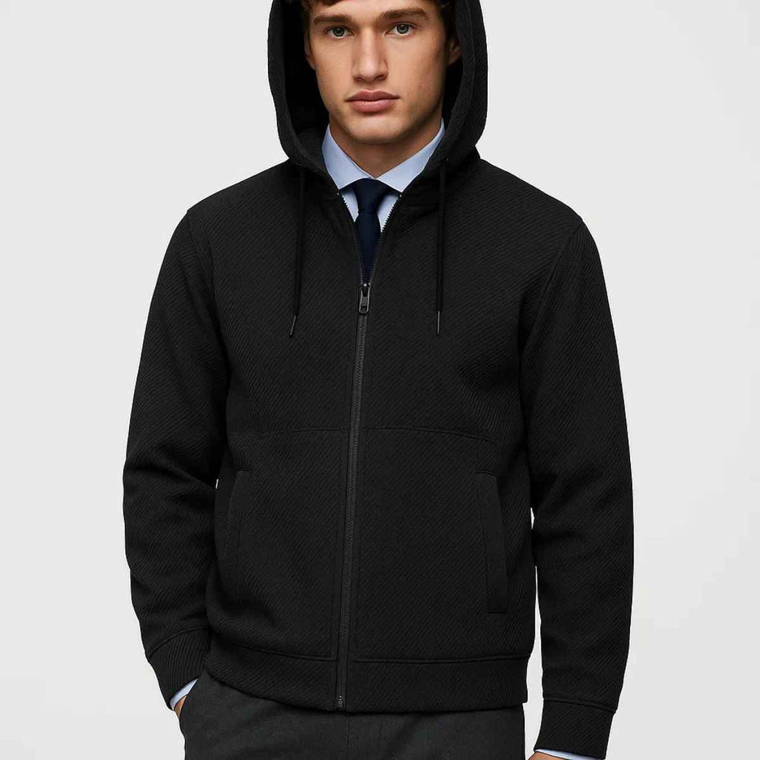 Mens Suede Self Lining Pattern Light Weight Jacket (A-3770)