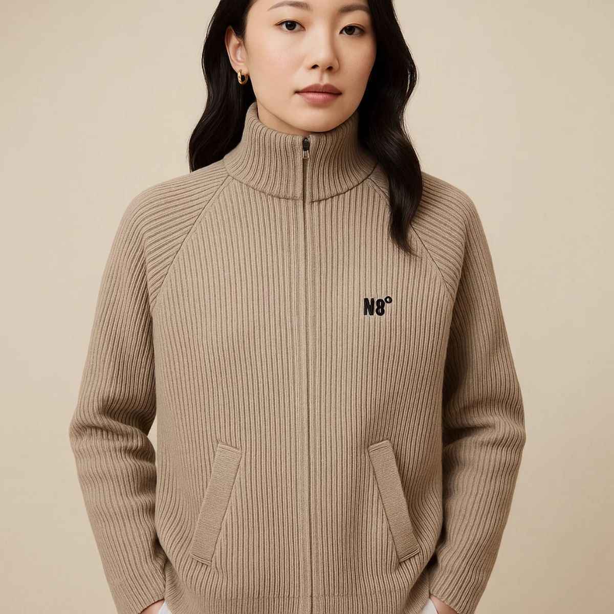 Mens Self Lining Woolen Turtle Neck Full Zipper (A-3766)