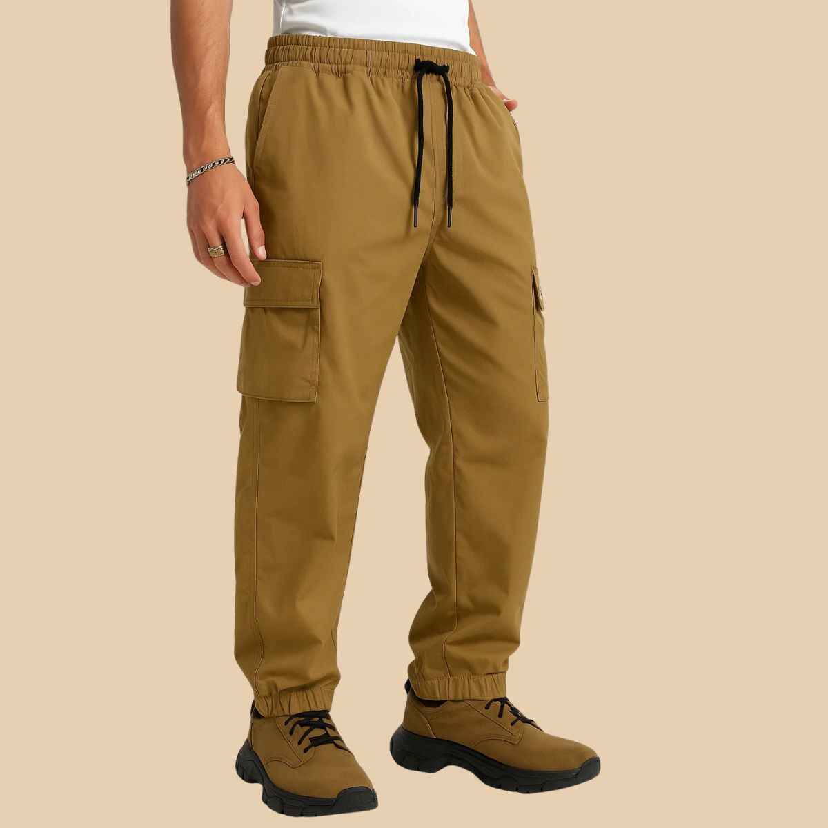 Mustard Six Pocket Cargo Pants (A-3245)