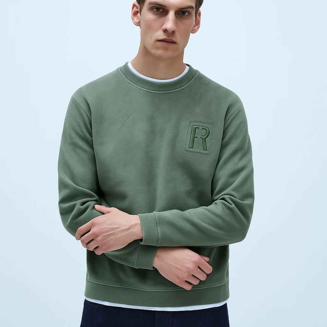 Green Fleece Woolen Sweatshirt (A-3635)