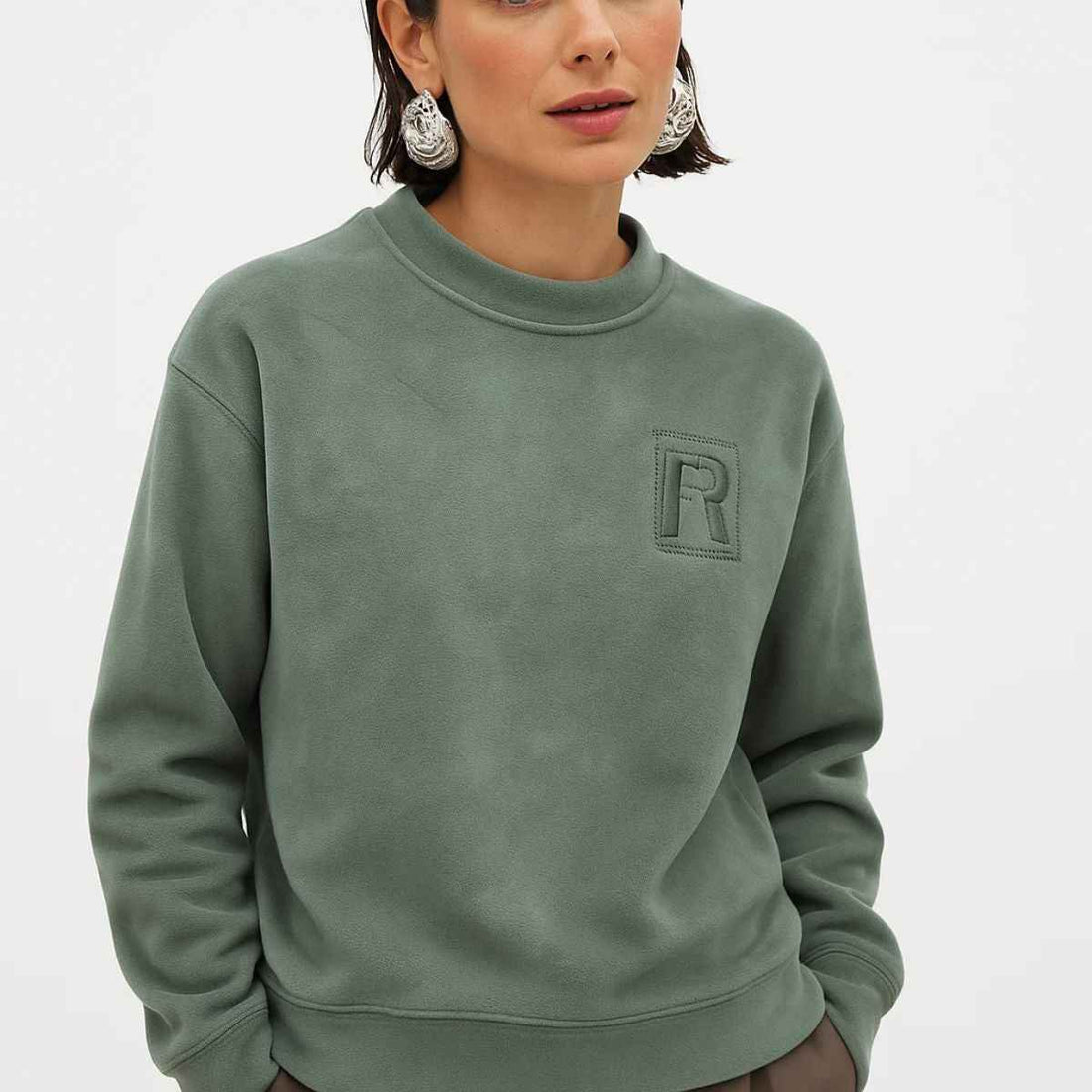 Green Fleece Woolen Sweatshirt (A-3635)