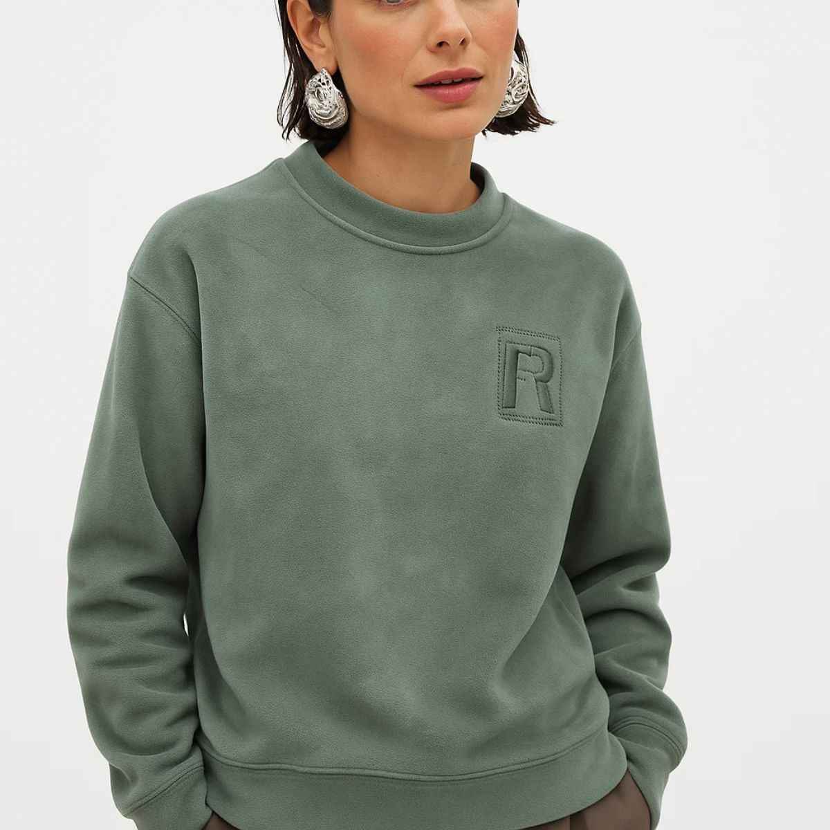 Green Fleece Woolen Sweatshirt (A-3635)