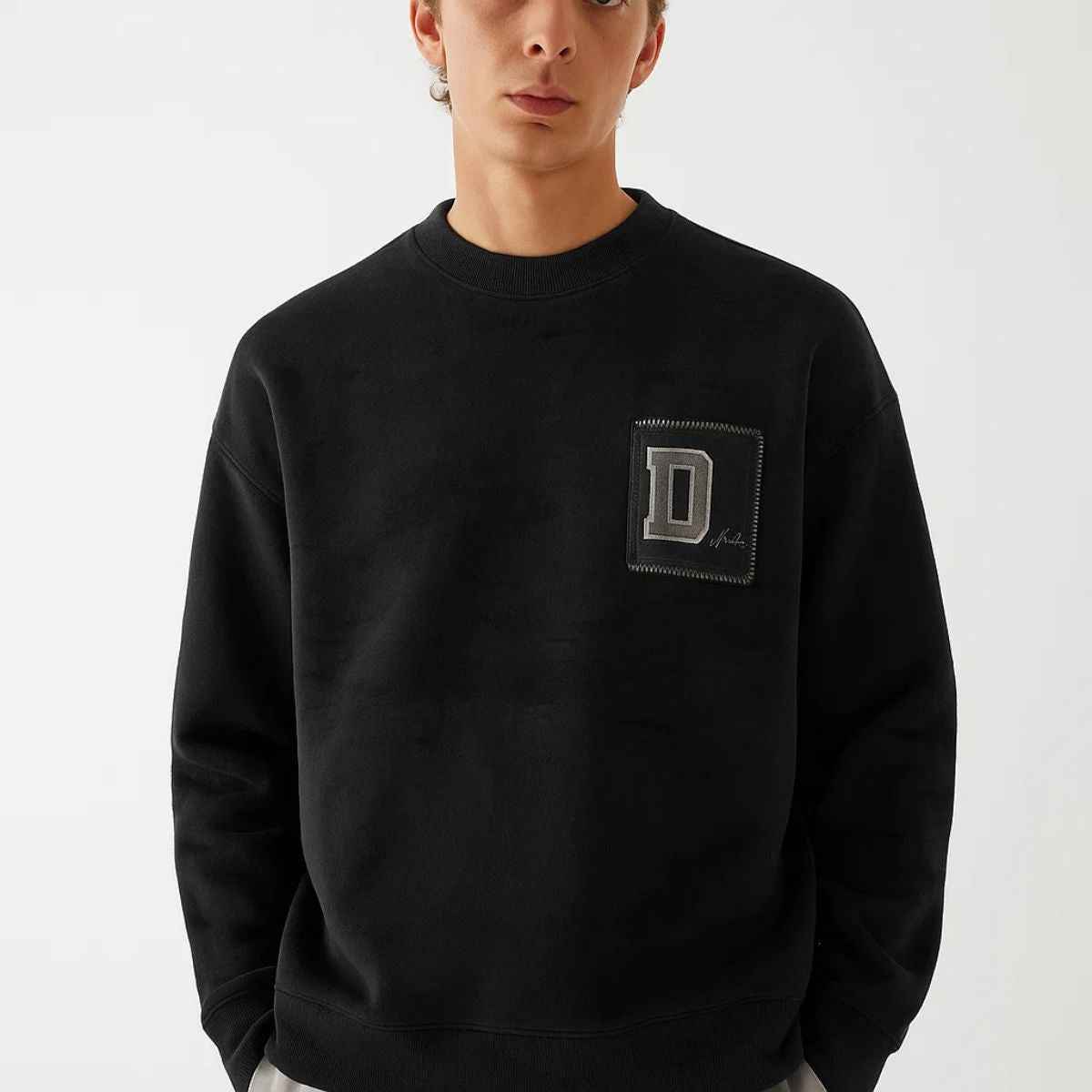 Black Fleece Woolen Sweat Shirt (A-3643)